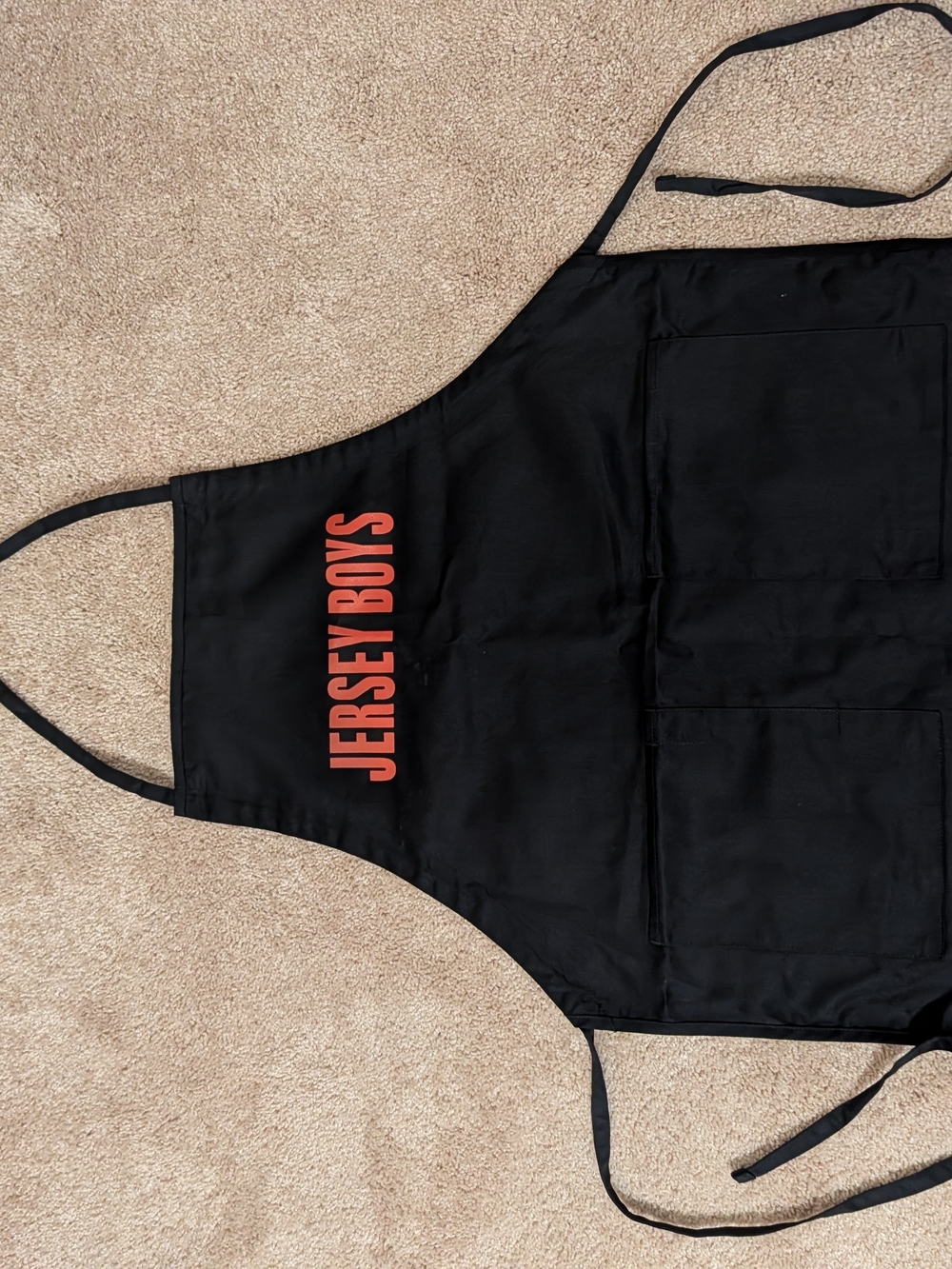 Port Authority Black Apron with Red "JERSEY BOYS" Logo